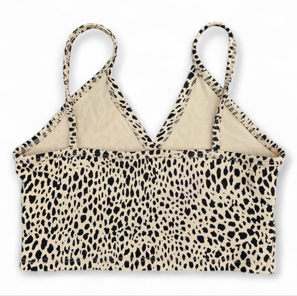 Brandy Melville Tan Leopard Print Crop Top Stretch Brallete Tank, One Size XS-S - Picture 3 of 4